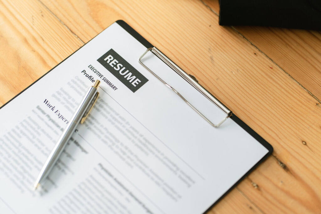 successful employment concept with resume checklist
